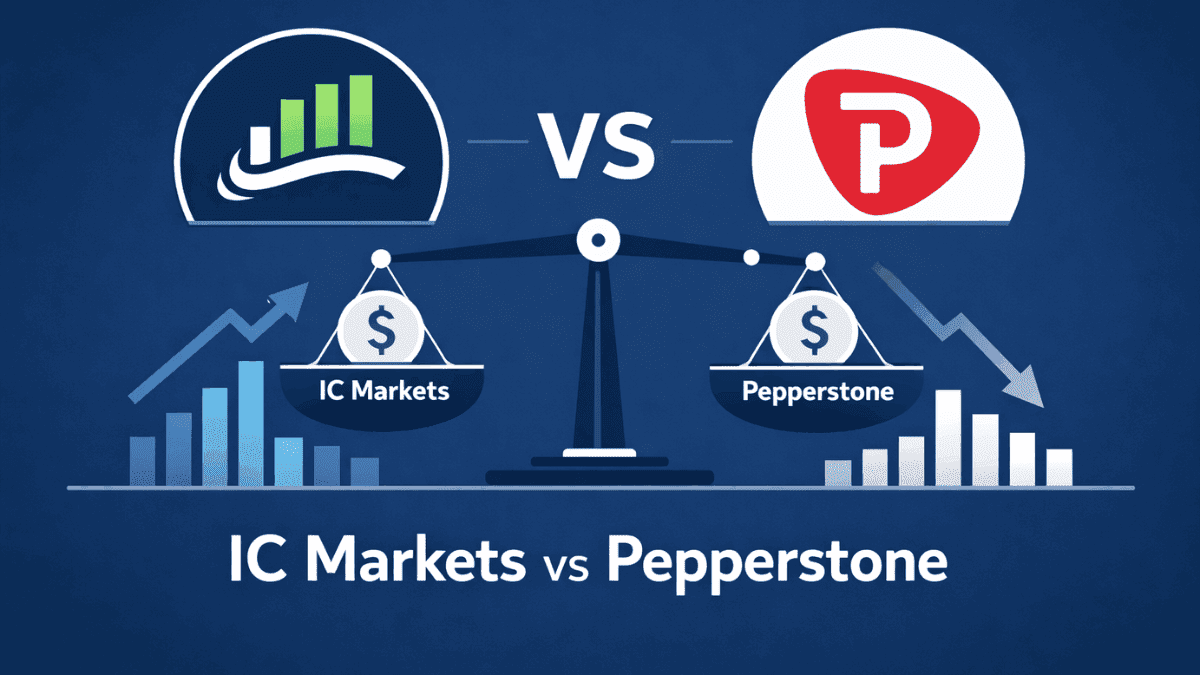 IC Markets vs Pepperstone comparison showing spreads, fees, platforms, and trading features